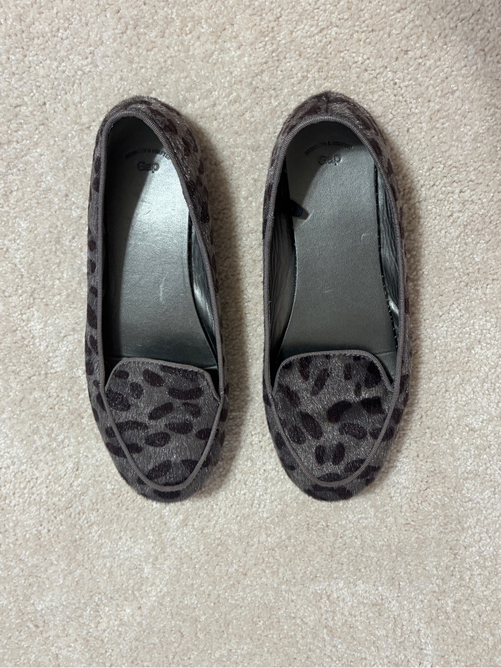 GAP Dark Gray Leopard Print Slip-On Loafers